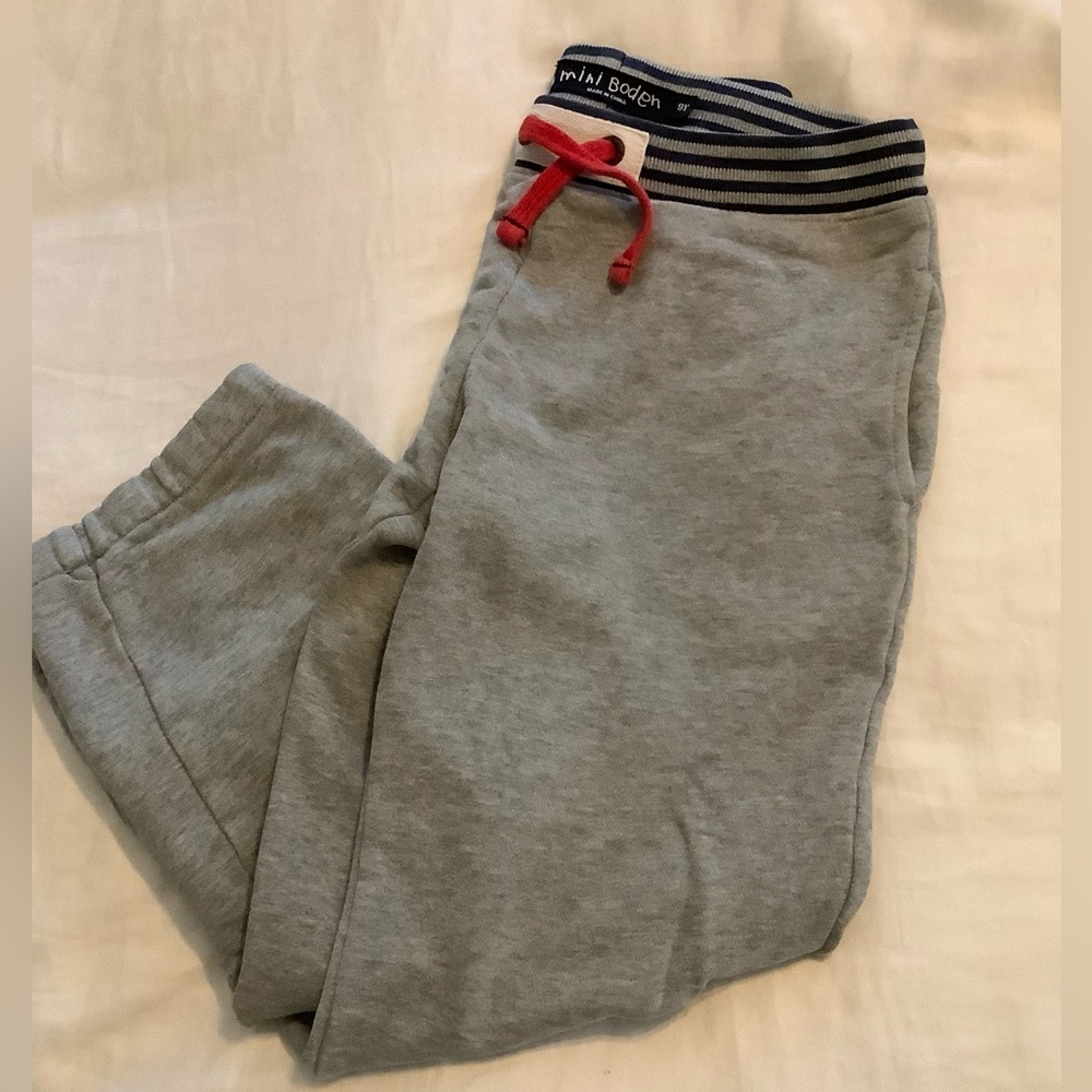 Mini Boden Boys Grey Joggers Sweatpants Sz 9yr